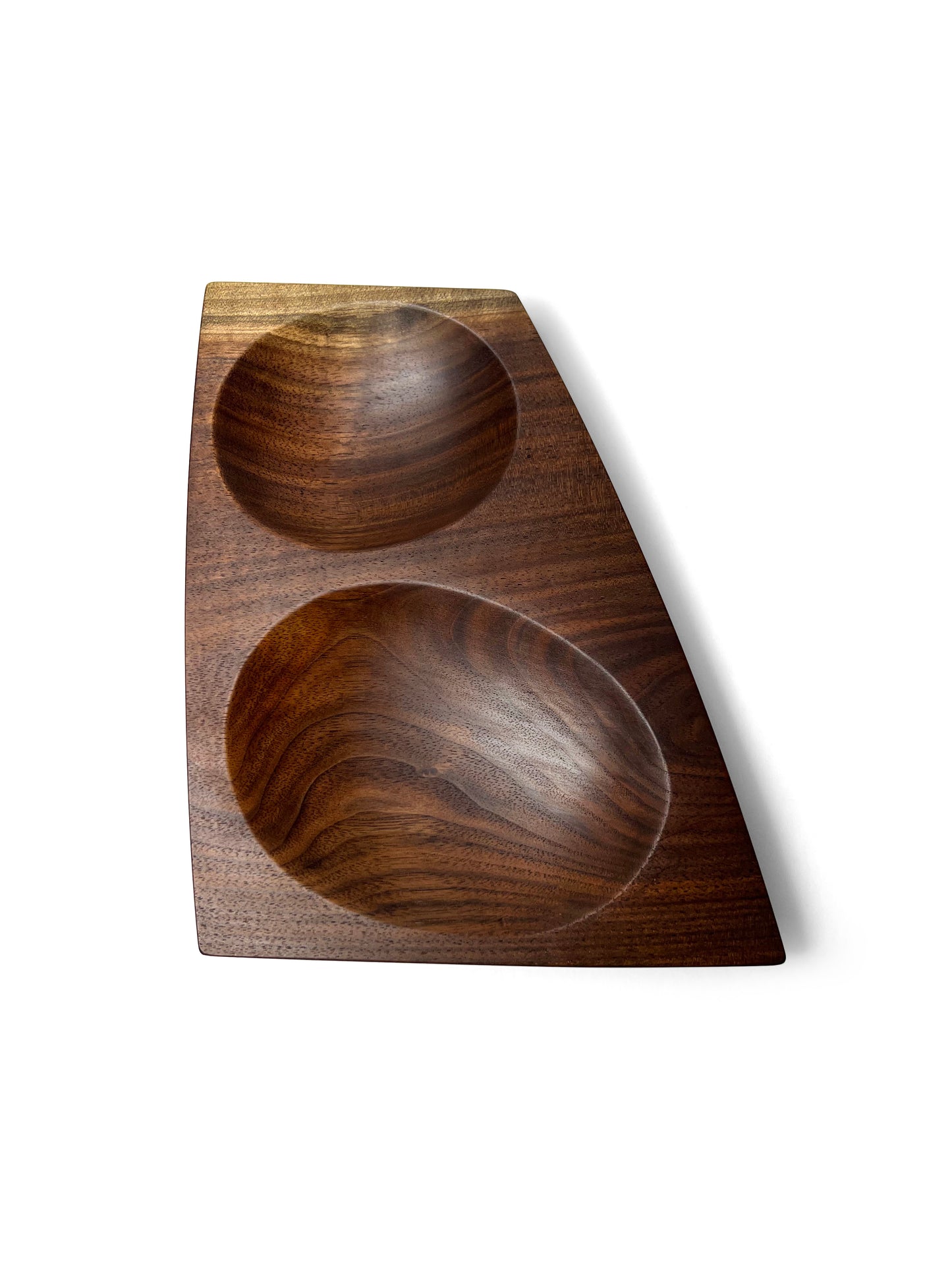 Walnut double dish